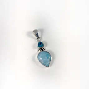 Larimar, Topaz & Sterling Silver Pendant