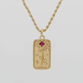 Lovers Tarot Card Necklace