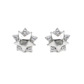 Madelene Star Shaped Silver Stud Earrings