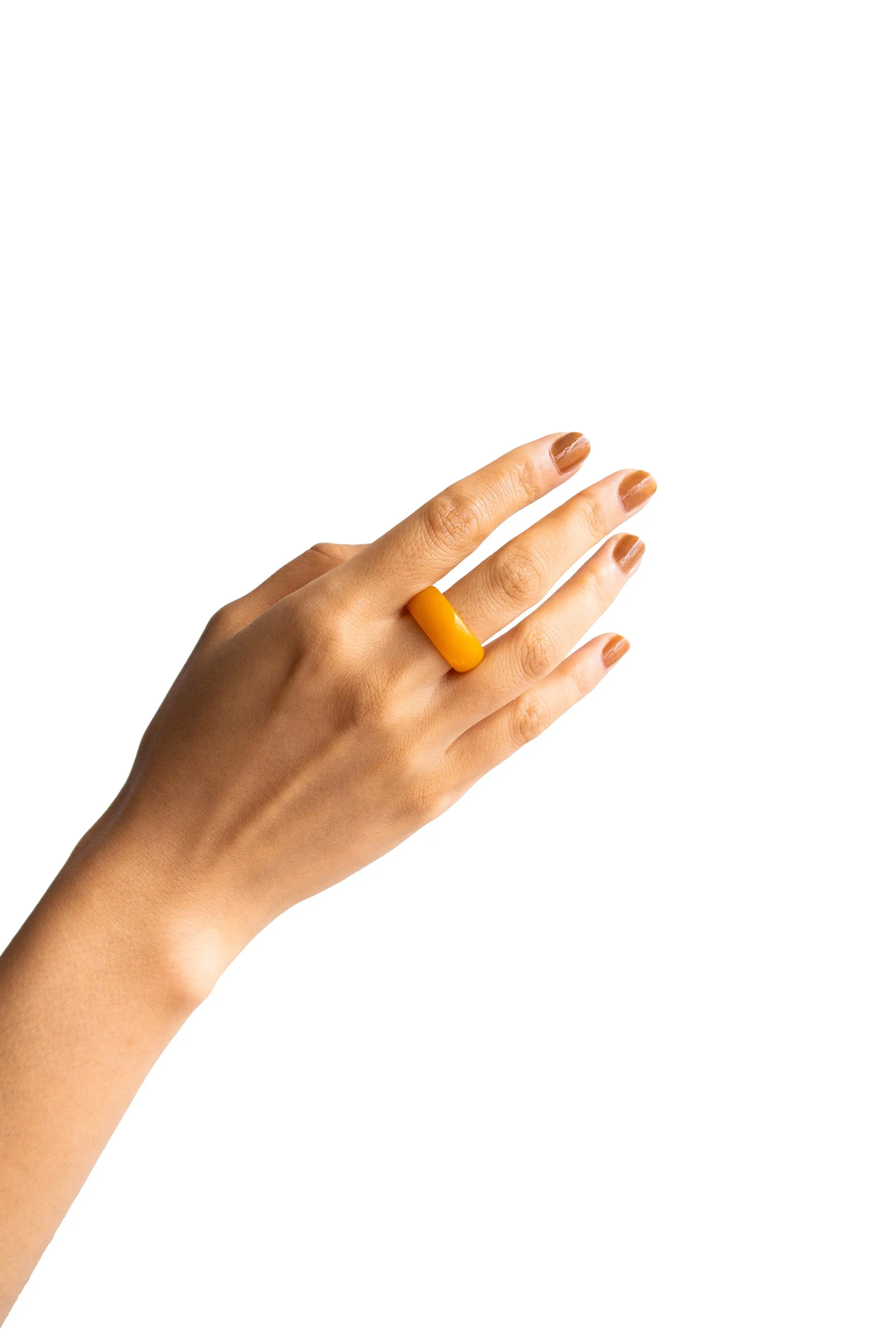 Mandarin — Orange jade stone ring