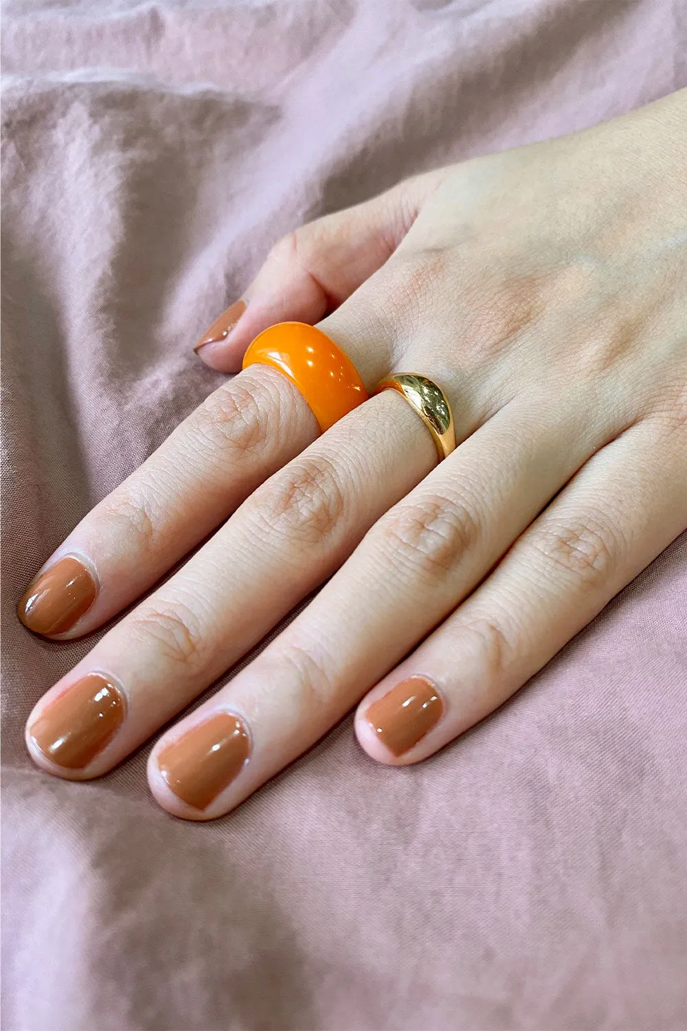 Mandarin — Orange jade stone ring