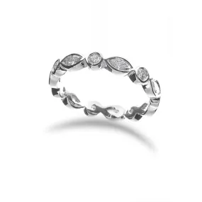 Marquise and Round Diamond Eternity Wedding Band