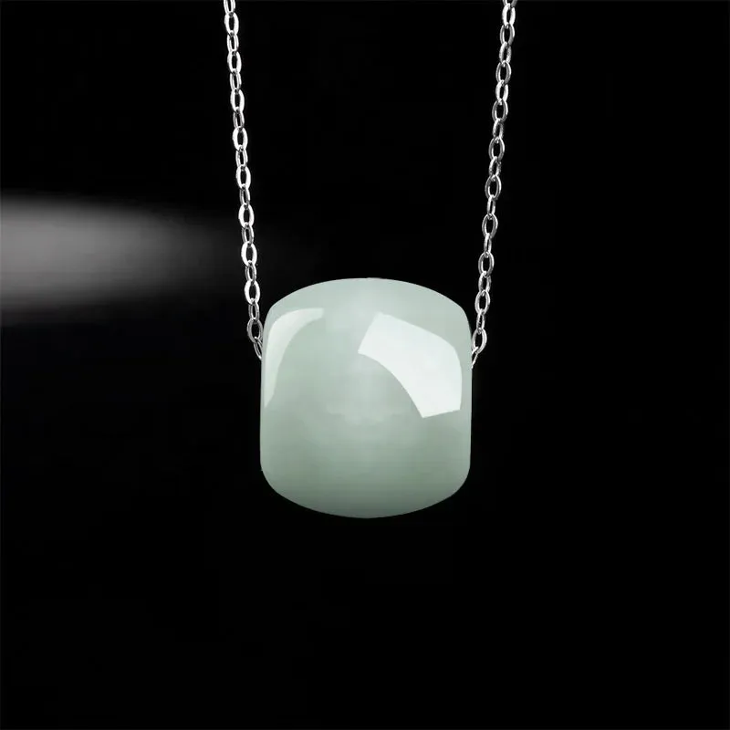 Natural Jadeite passepartout Pendant S925 Silver chain