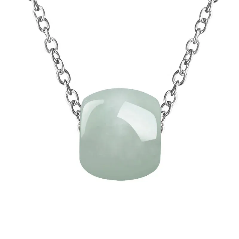 Natural Jadeite passepartout Pendant S925 Silver chain