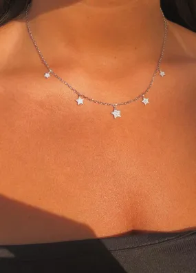 Necklace for woman Sterling Silver / Stars CZ zircons on silver