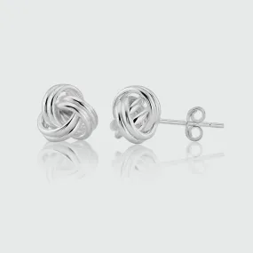 Onslow Sterling Silver Double Knot Stud Earrings