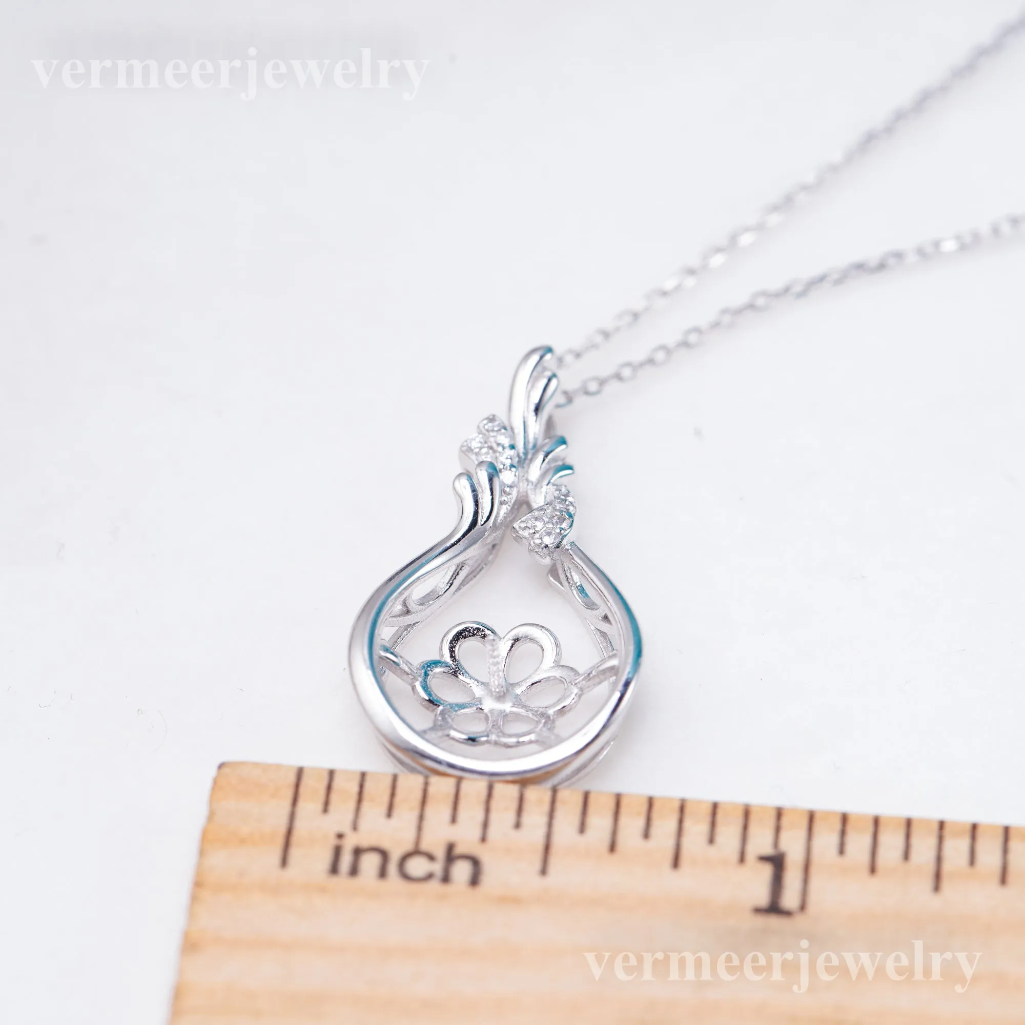 P011079 DIY 7-8mm Natural Freshwater pearl pendant accessory 925 sterling silver engagement jewelry necklace for women