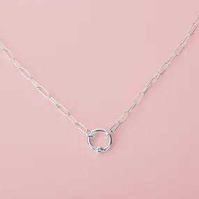 Paperclip Chain Diamond Orbit Necklace