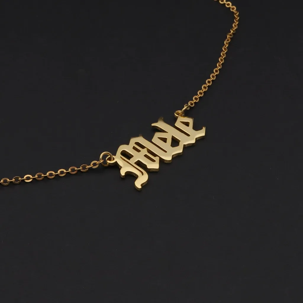 Personalised 24K Gold Plated over Sterling Silver Name Necklace