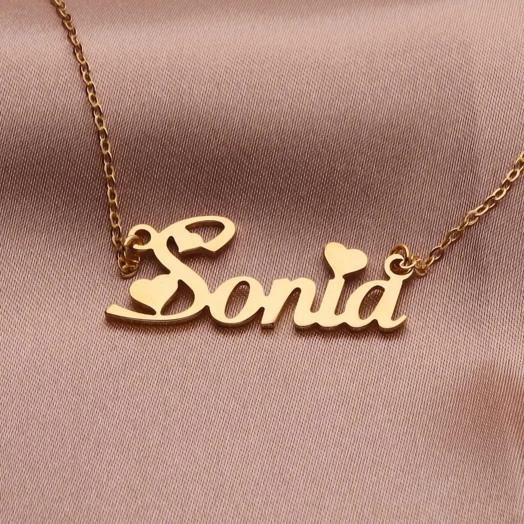 Personalised 24K Gold Plated over Sterling Silver Name Necklace