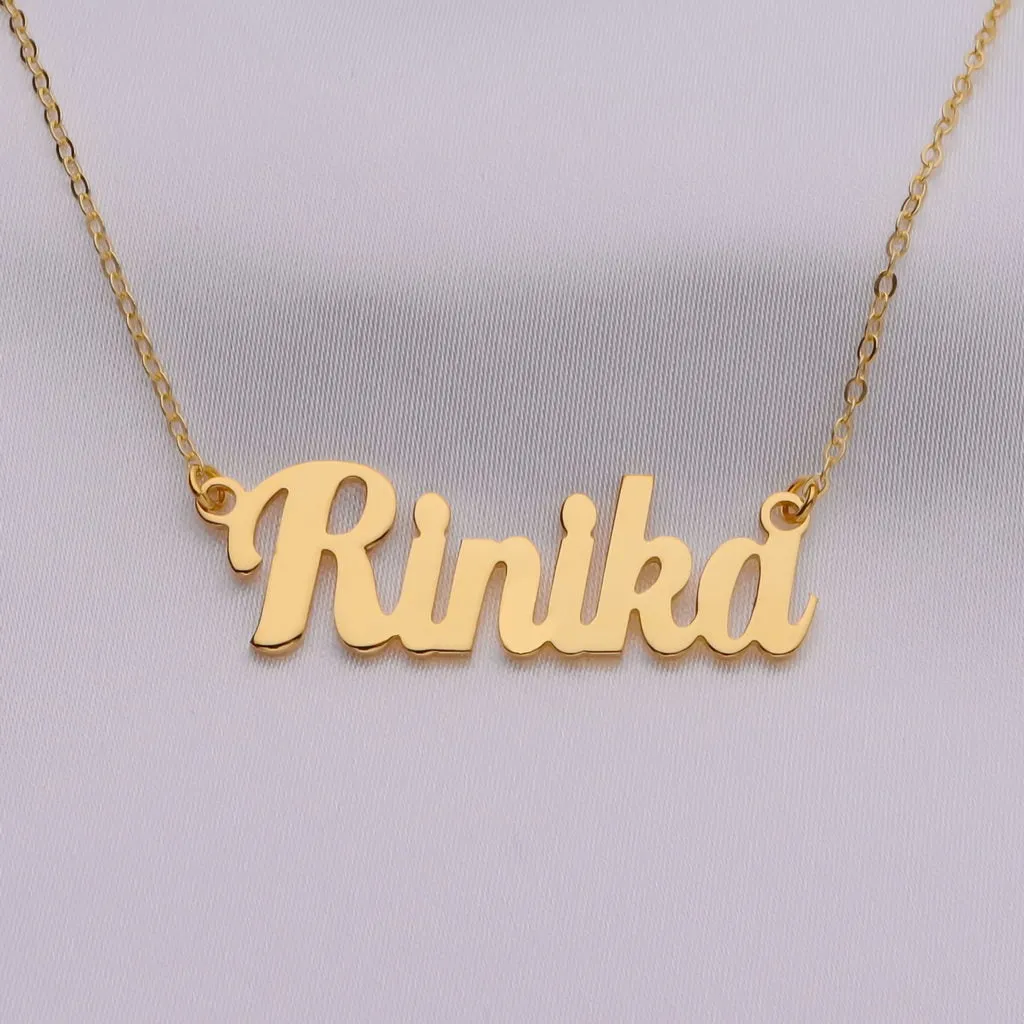 Personalised 24K Gold Plated over Sterling Silver Name Necklace