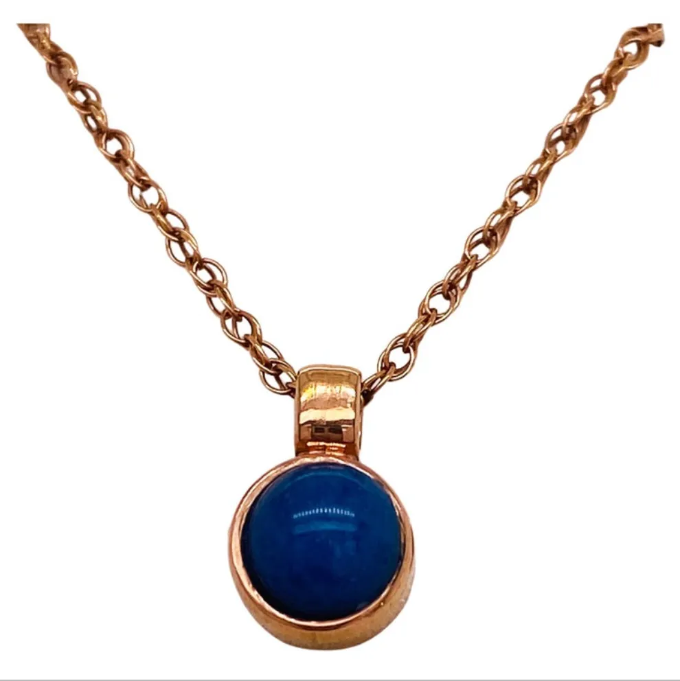 Petite Round Lapis Cabochon Necklace