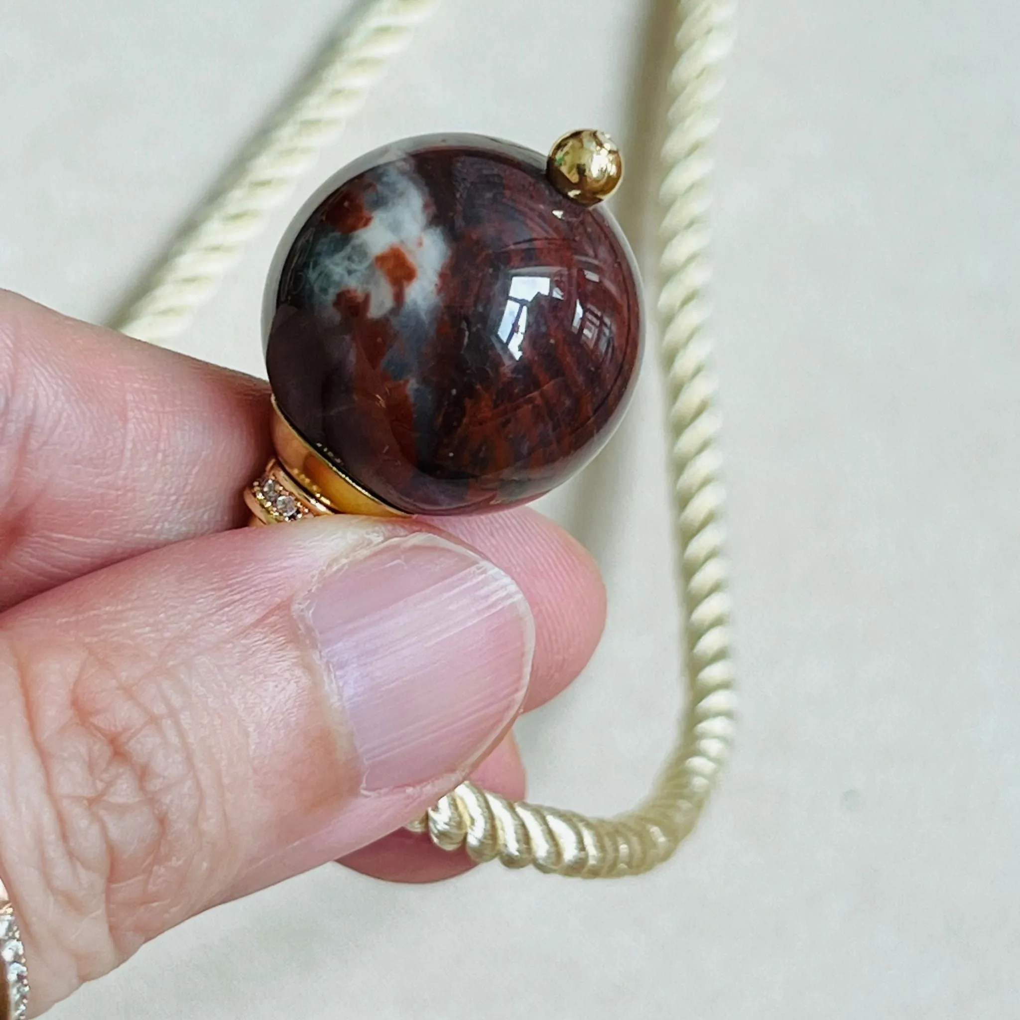 Petrified Wood Silk Twist Necklace