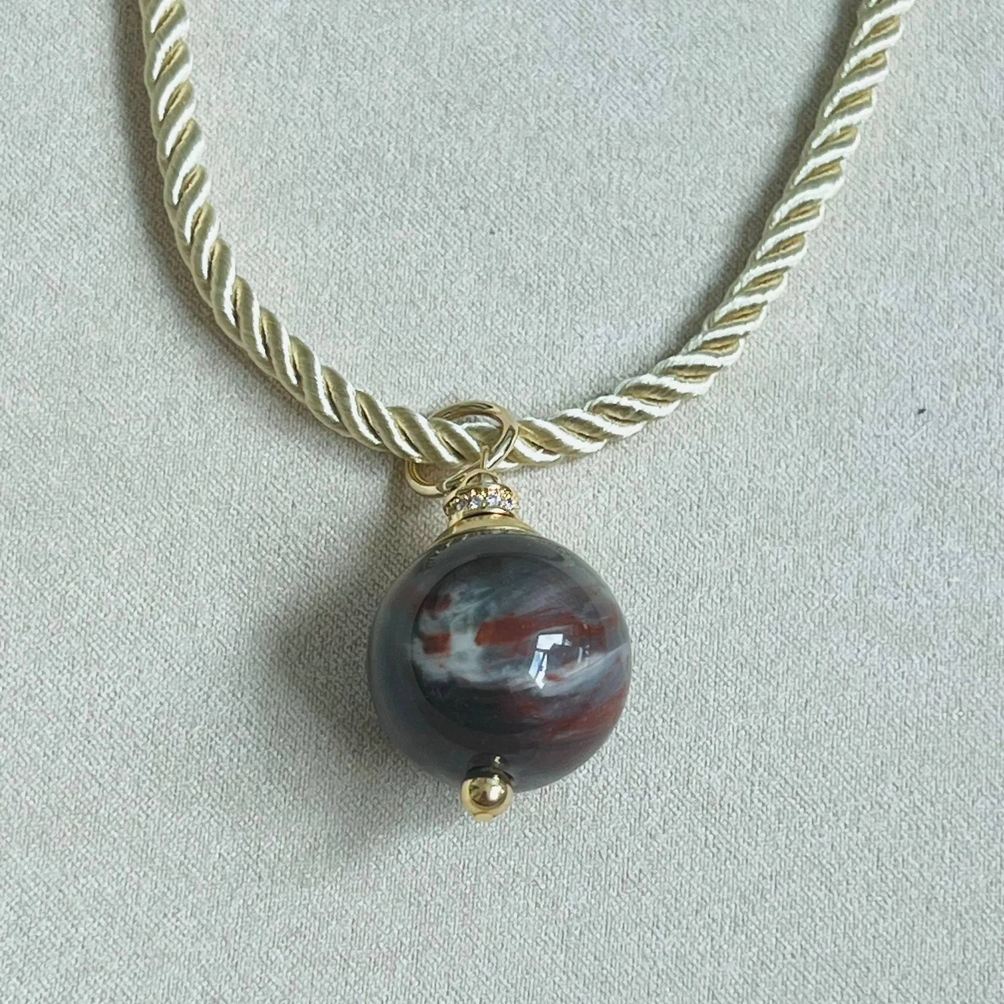 Petrified Wood Silk Twist Necklace