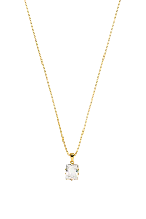 Radiant Stone Necklace 14K Gold Plated