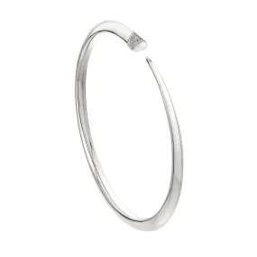 Sabre Slim Bangle - Silver & Diamond Pavé