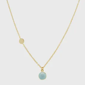 Salina Gold Vermeil Disc & Aqua Chalcedony Necklace