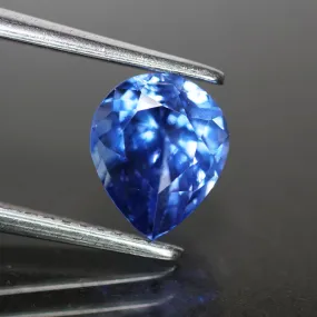 Sapphire | IGI certified | blue, natural, pear cut 7.7x6.5* mm, VVS, 1.8ct*