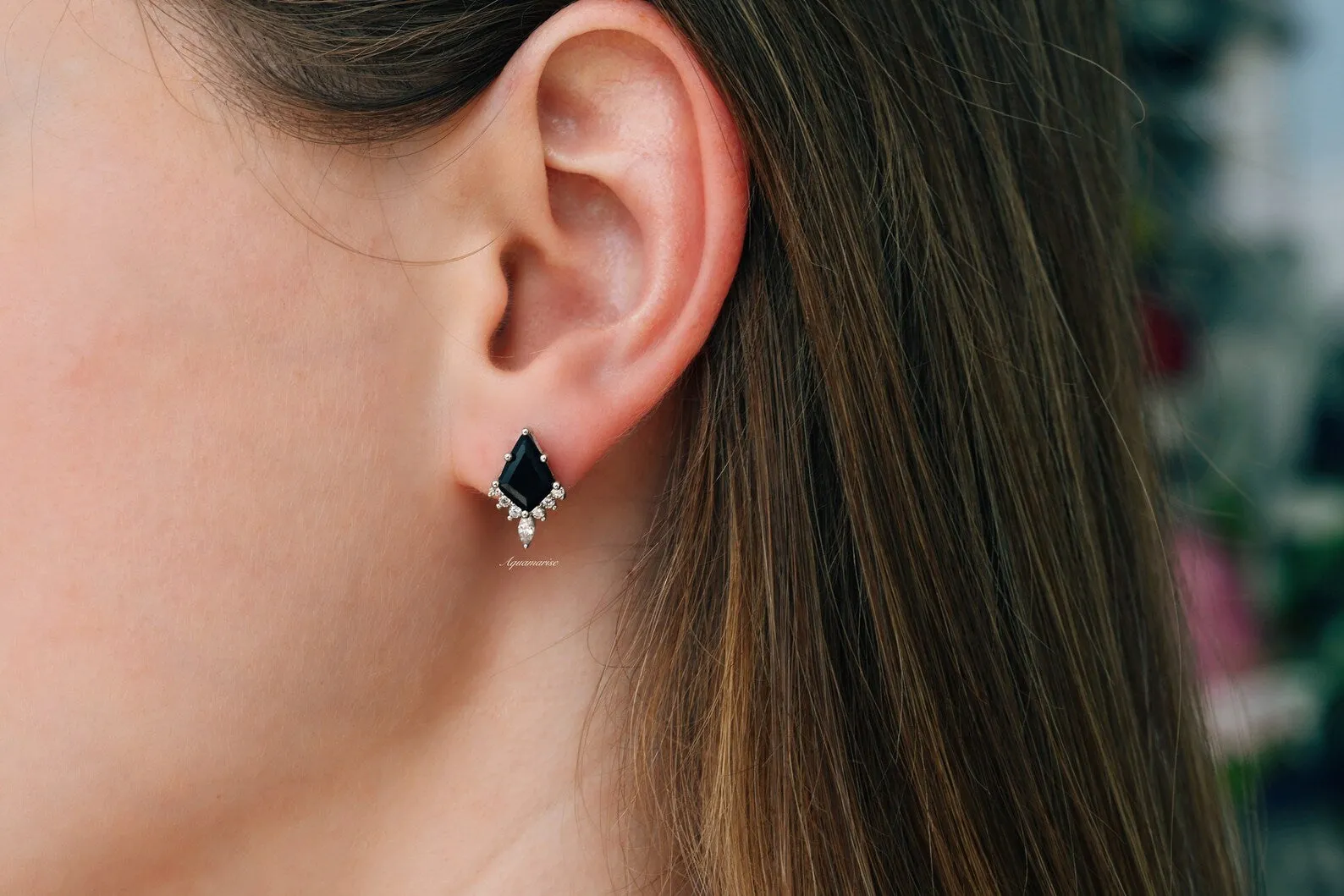 Skye Kite Black Onyx Stud Earrings- Sterling Silver