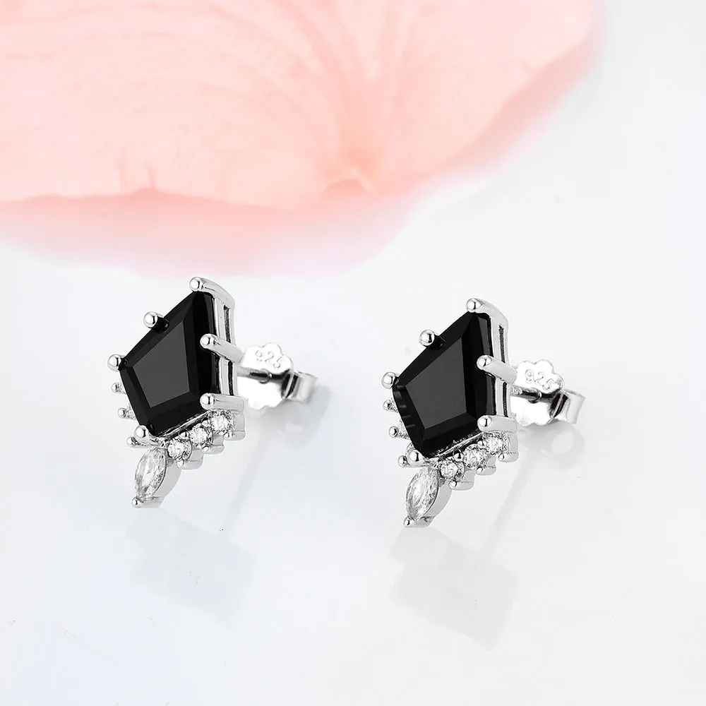 Skye Kite Black Onyx Stud Earrings- Sterling Silver