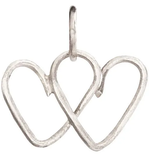 Small Wire Double Heart Charm