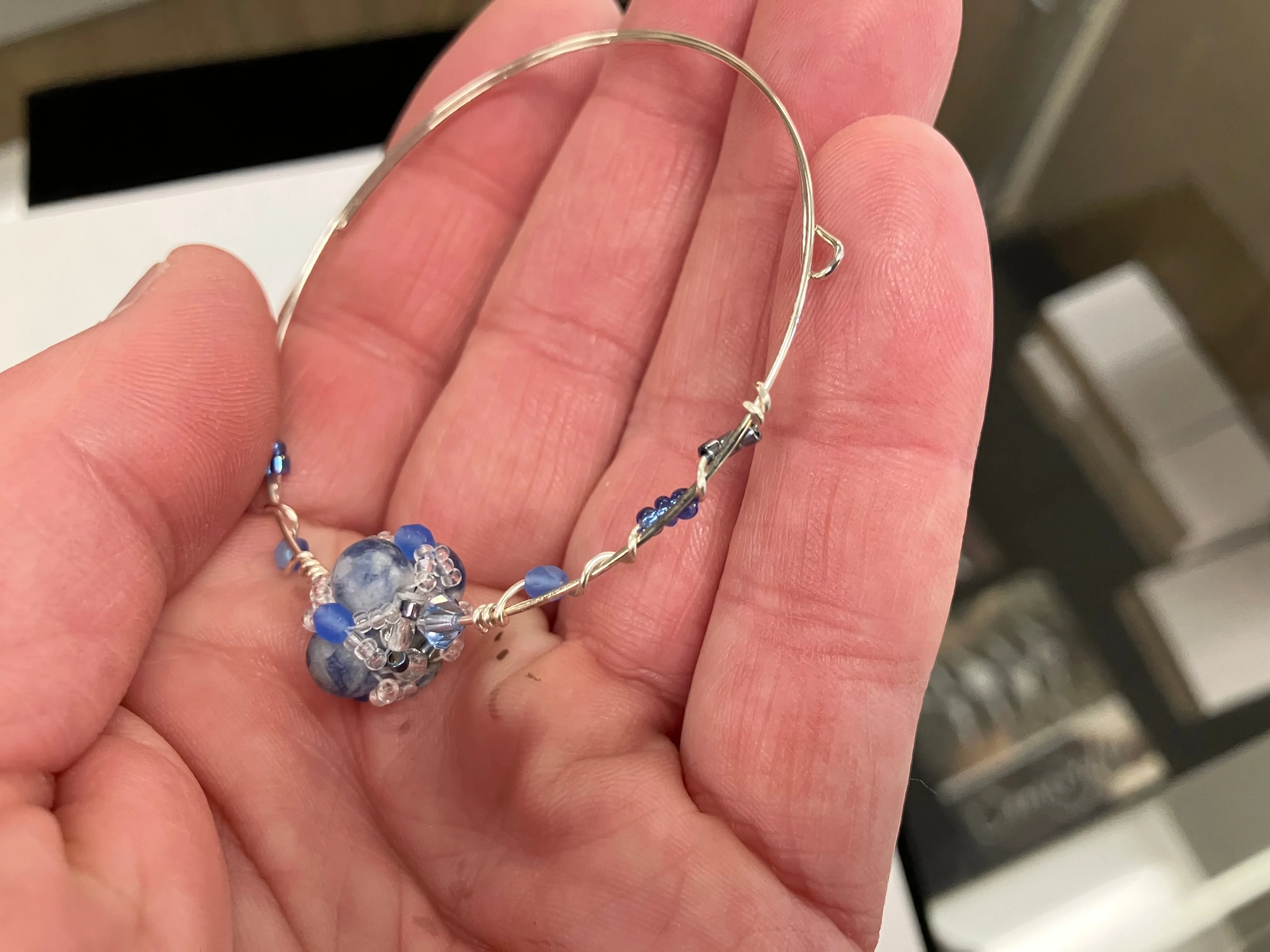 Sodalite Hand Made Wire Bracelet