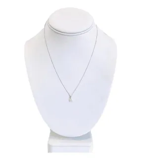 Solitaire Diamond .4cts Pendant On A 18k White Gold Necklace