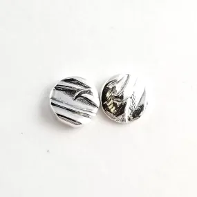 Sterling Silver Art Nouveau Leaves II Spoon Stud Earrings