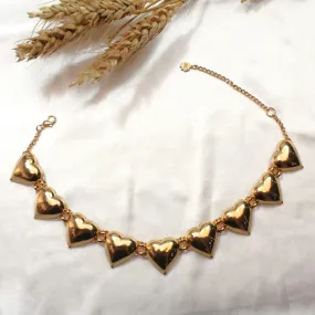 TFC Small Bold Heart Gold Plated Choker Necklace