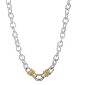 Vahan 18-Inch Necklace in 14K Gold and Sterling Silver with Diamonds 80501D/18