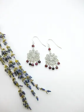 Willow: Garnet Earrings - e653